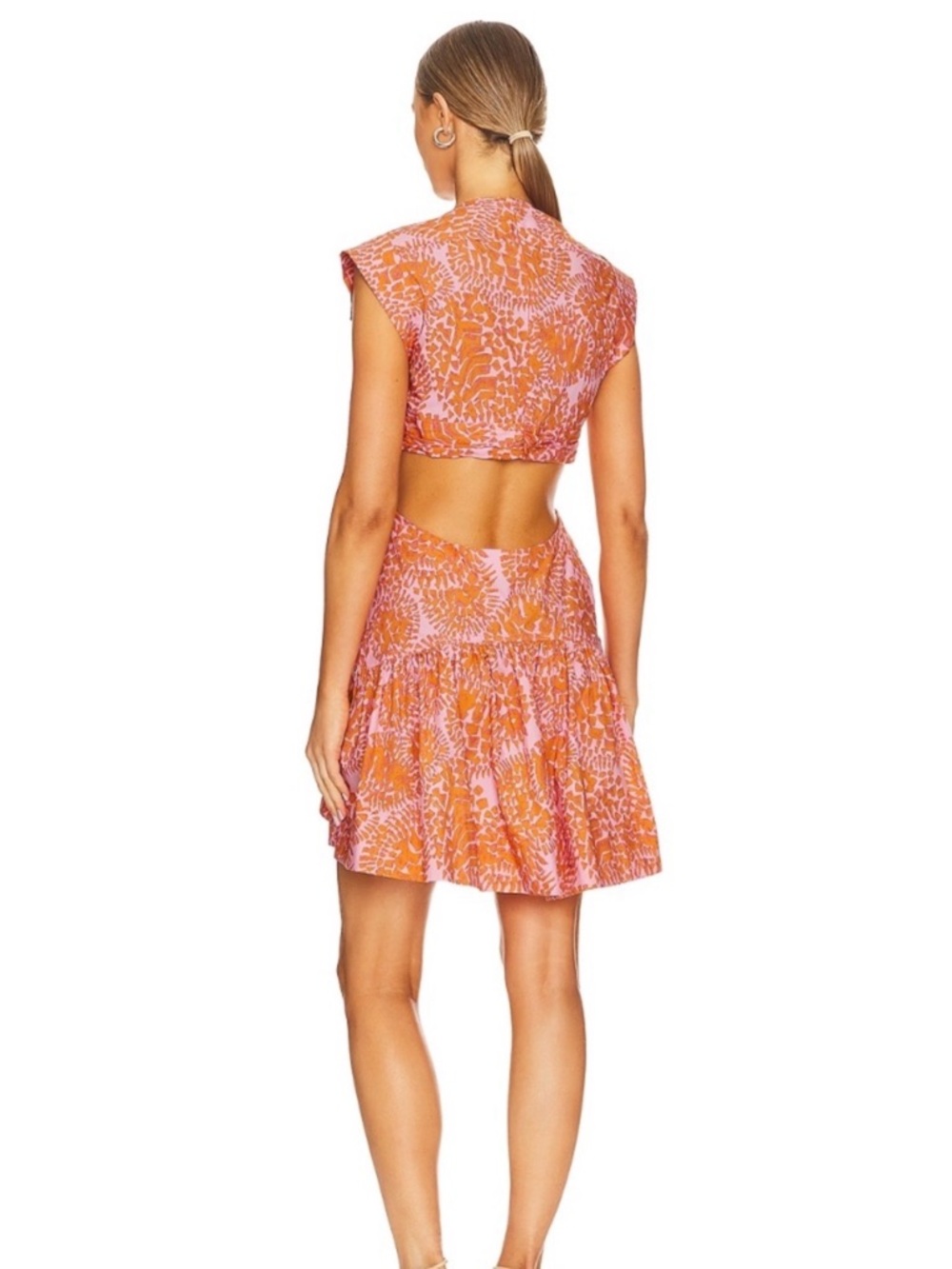 A.L.C. Cutout Twist Mini Dress – Pink & Orange Print (Size 6) - Picture 8 of 8